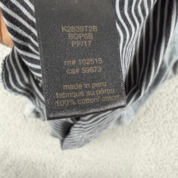 John Varvatos Polo Shirt Mens L Gray Striped Short Sleeve Casual Modern Fit - Picture 7 of 11